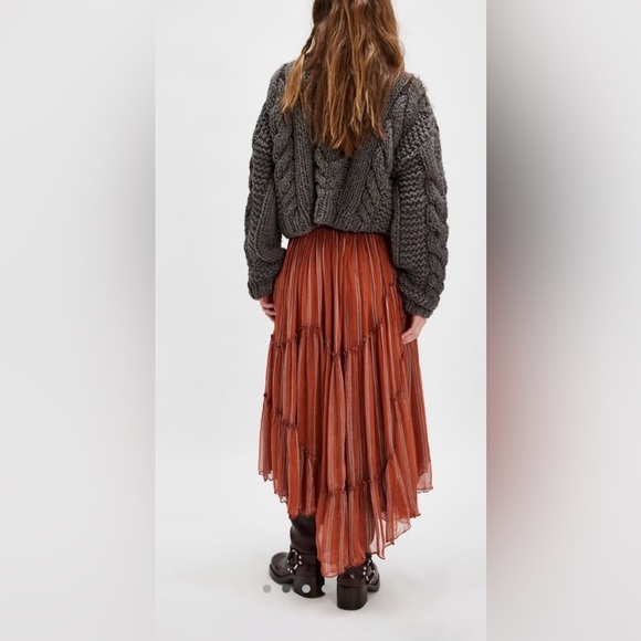 Free People One ember stripe midi skirt sz M - Picture 8 of 8